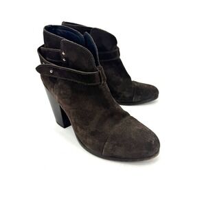 Rag & Bone Harrow Brown Suede Ankle Boots Block Heel Size 39 Made in Italy